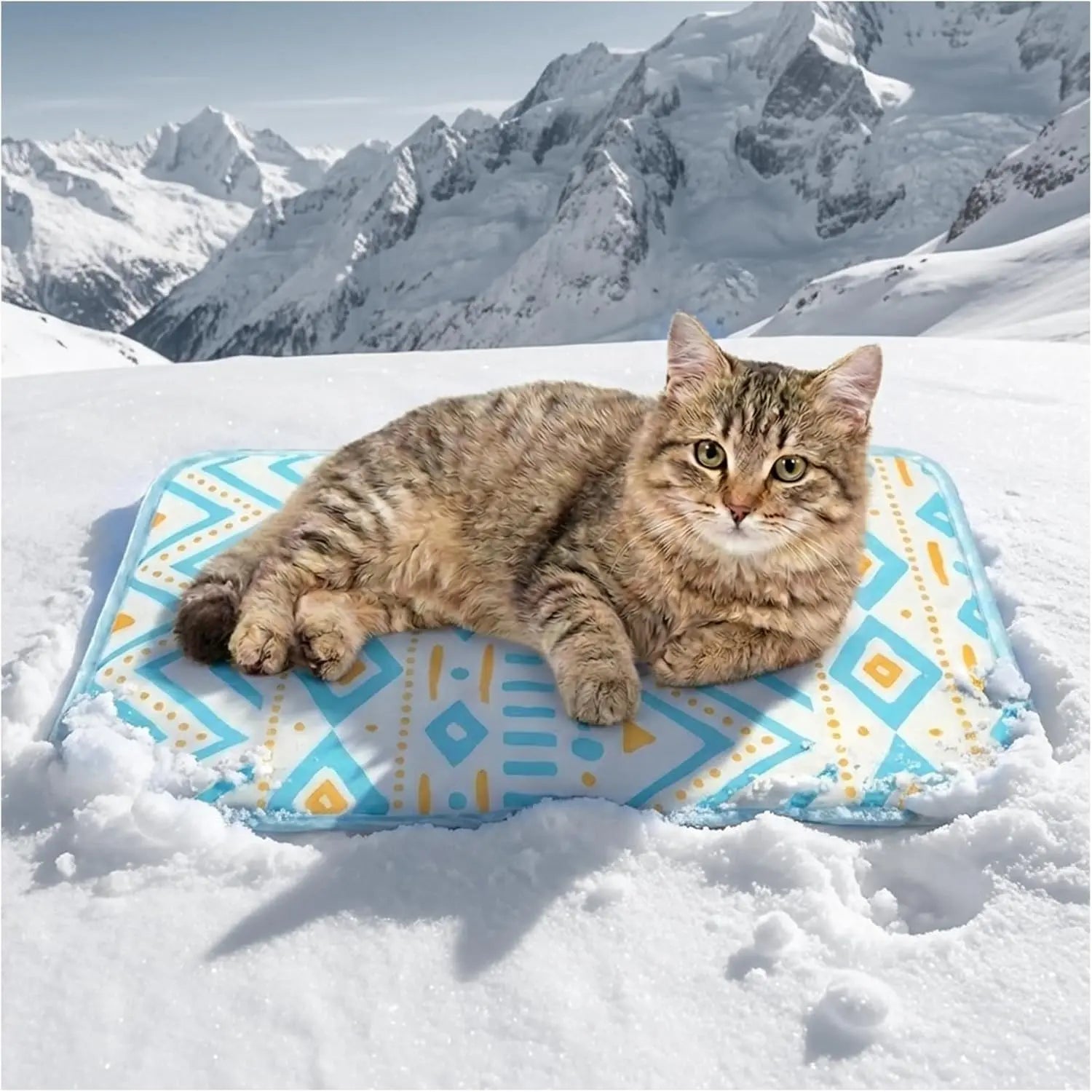 Dog and Cat Cooling Mat - Soft, Breathable, Self-Cooling Pad for Pet Beds, 23" x 18", Washable, Non-Slip Design for Indoor and Outdoor Use, Leaf Pattern