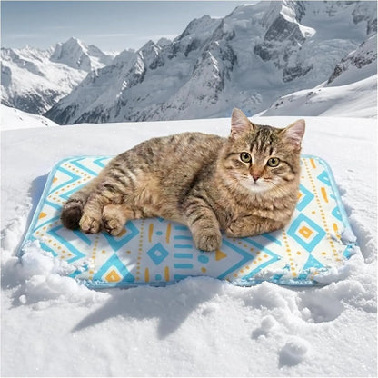 Dog and Cat Cooling Mat - Soft, Breathable, Self-Cooling Pad for Pet Beds, 23" x 18", Washable, Non-Slip Design for Indoor and Outdoor Use, Leaf Pattern