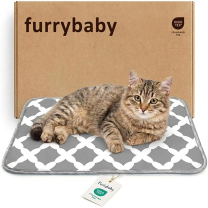 Dog and Cat Cooling Mat - Soft, Breathable, Self-Cooling Pad for Pet Beds, 23" x 18", Washable, Non-Slip Design for Indoor and Outdoor Use, Leaf Pattern